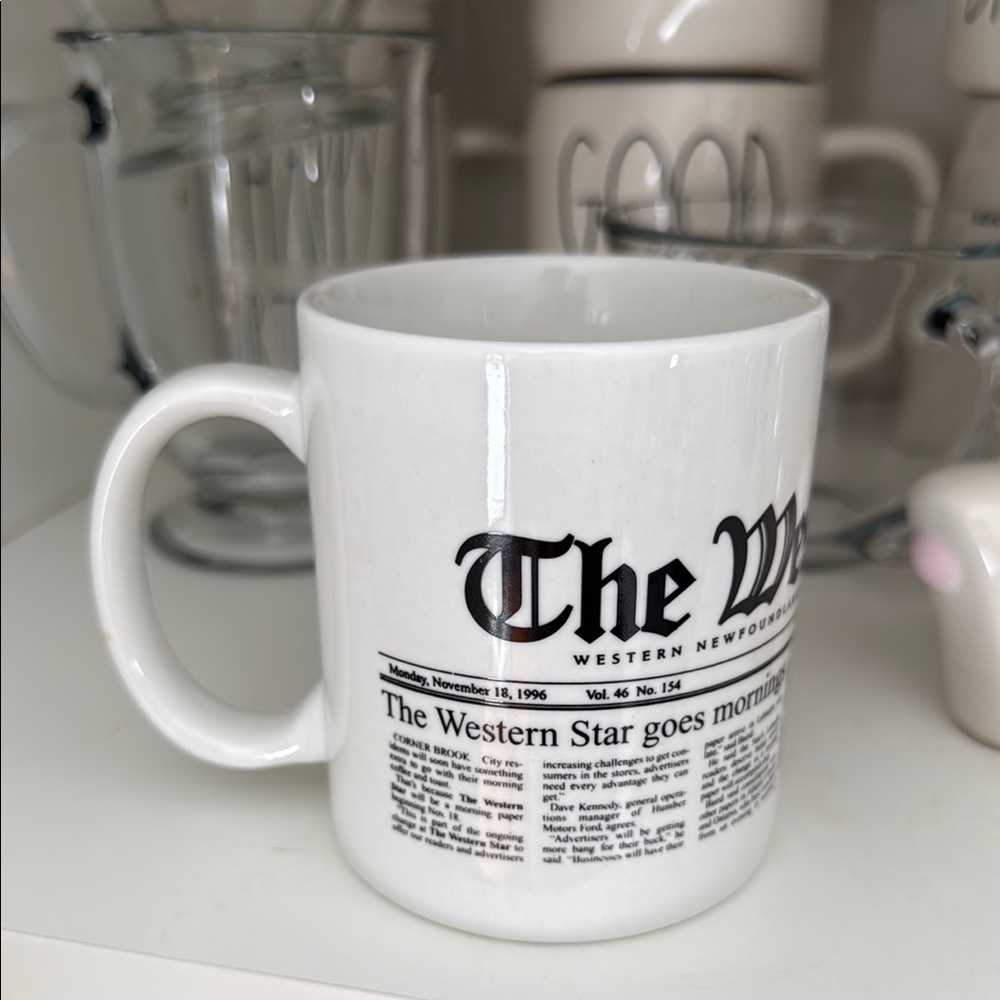 Newfoundland Newspaper Print Mug - The Western Star